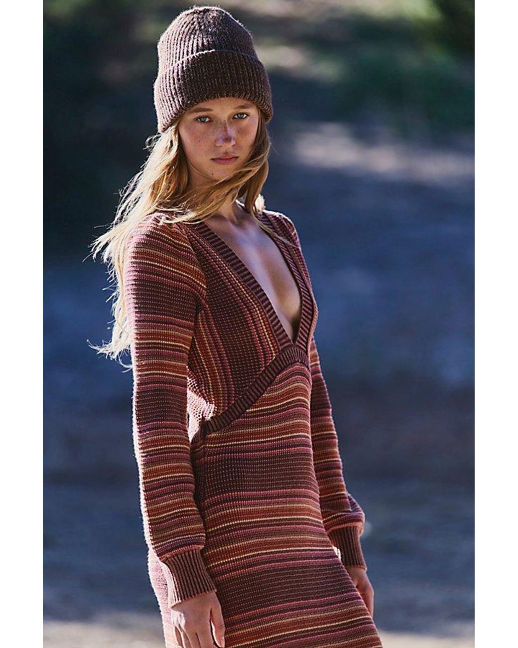 Free People Blue Hollis Striped Maxi Dress