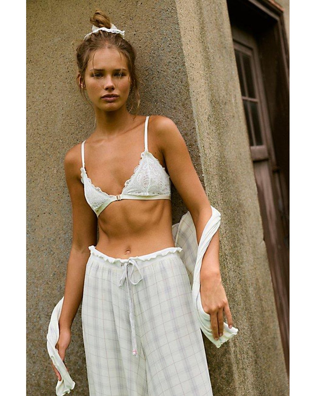 Intimately By Free People Brown Moonlit Meadow Lace Multi-Way Triangle Bralette By