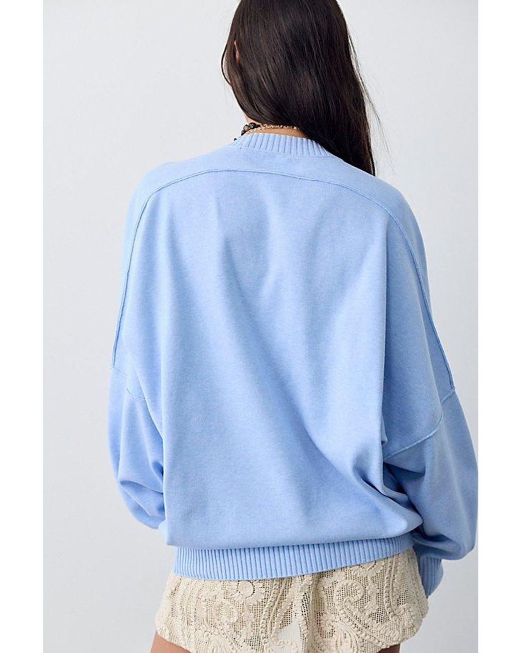 Free People Blue Alma Pullover