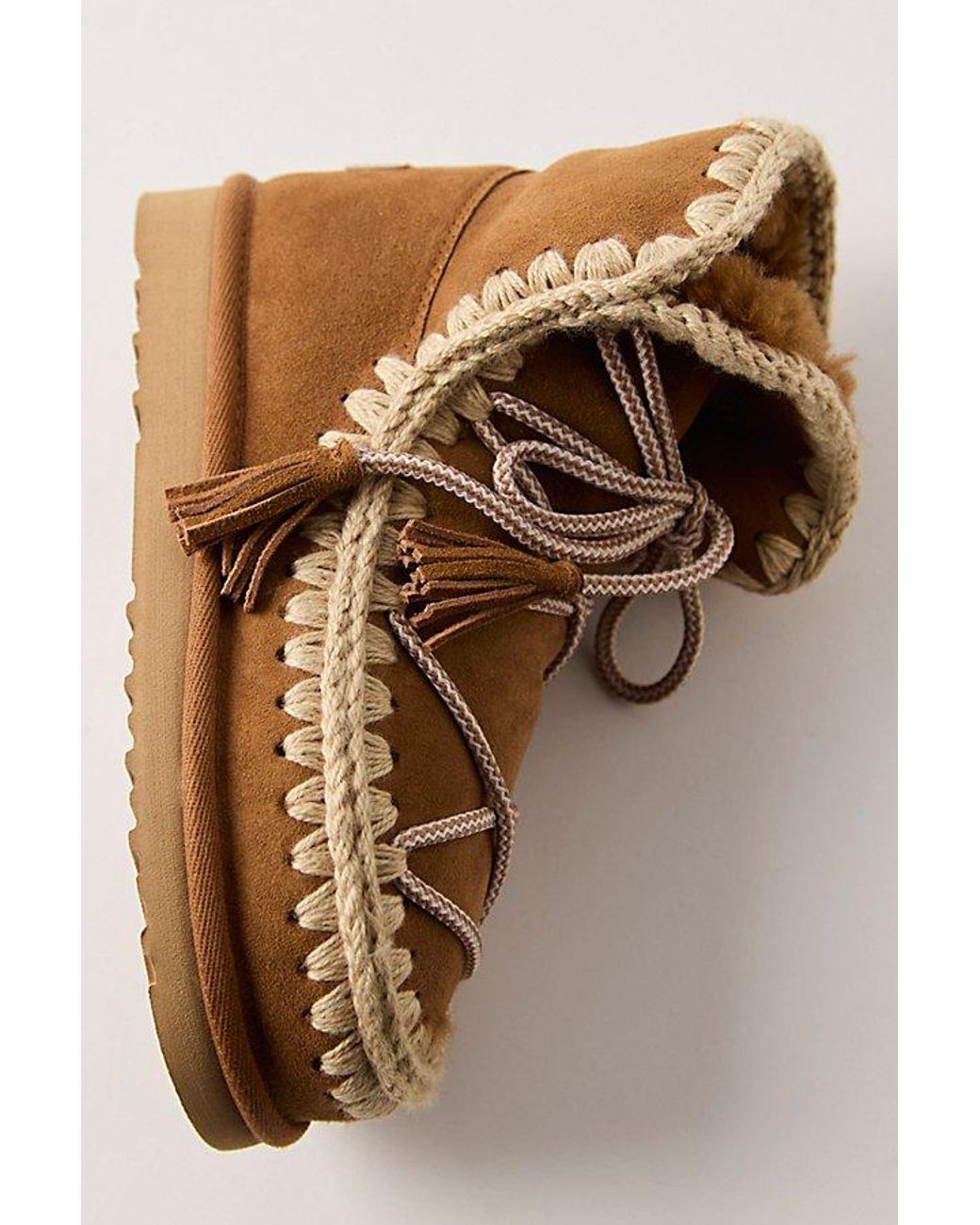 Mou Brown Lace-Up Glacier Boots