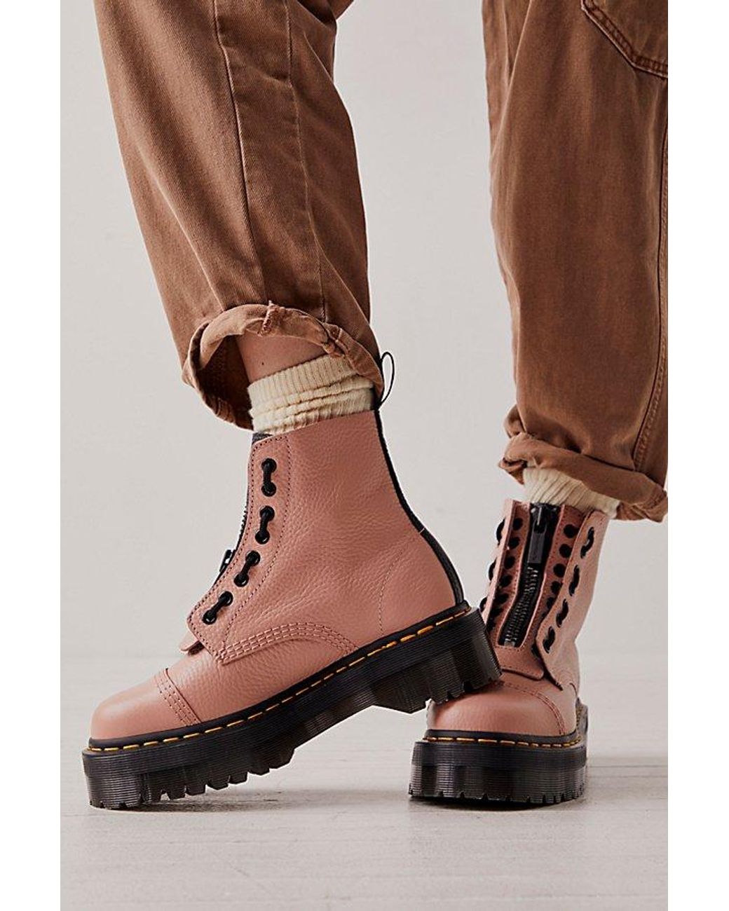 Dr. Martens Sinclair Zip Front Boots in Brown Lyst UK