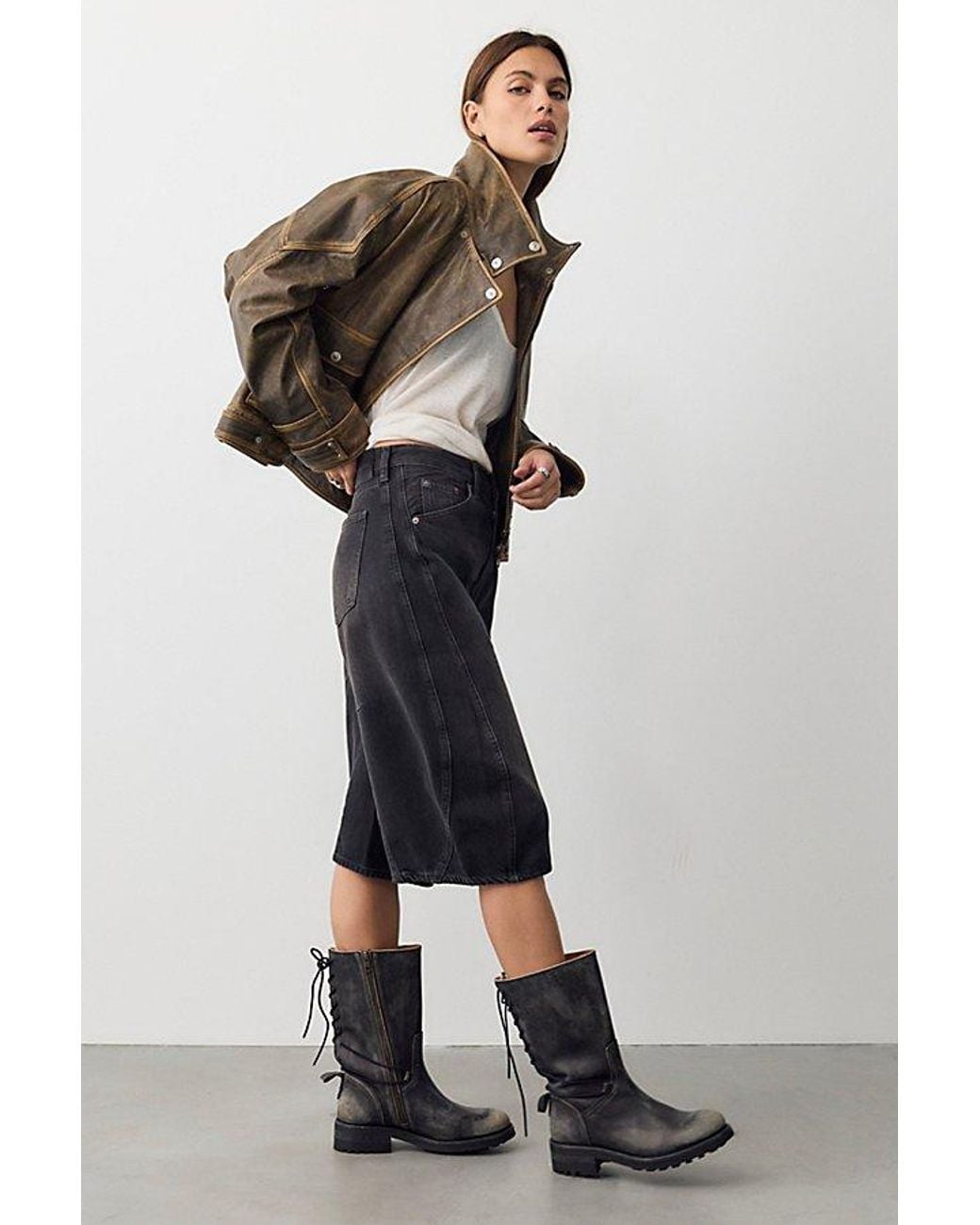 Free People Black Jax Articulated Cropped Jeans