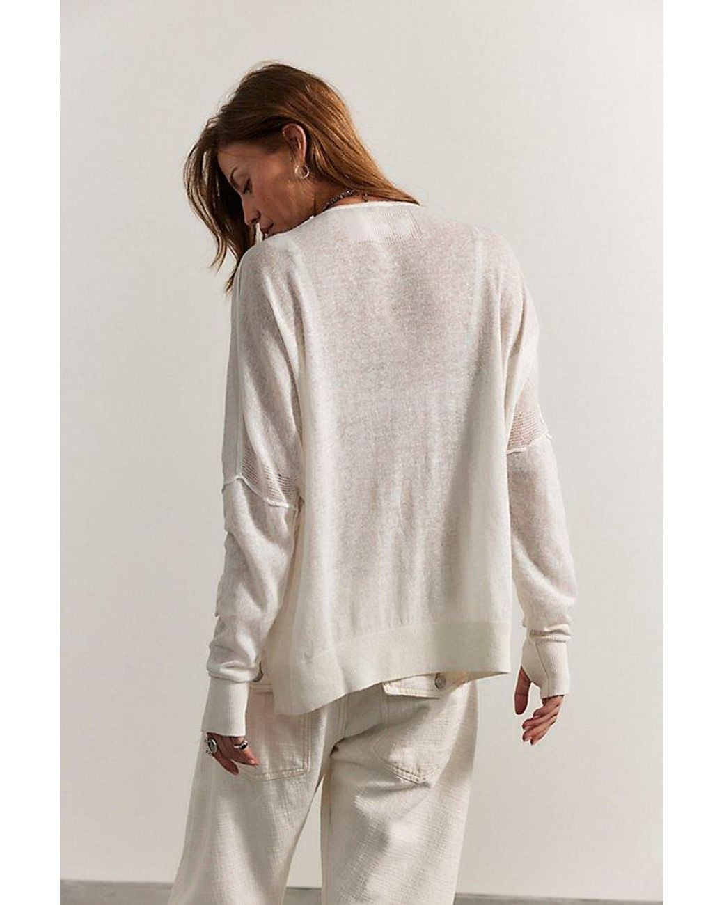 Free People Natural Sweet Tea Fine Gauge Pullover