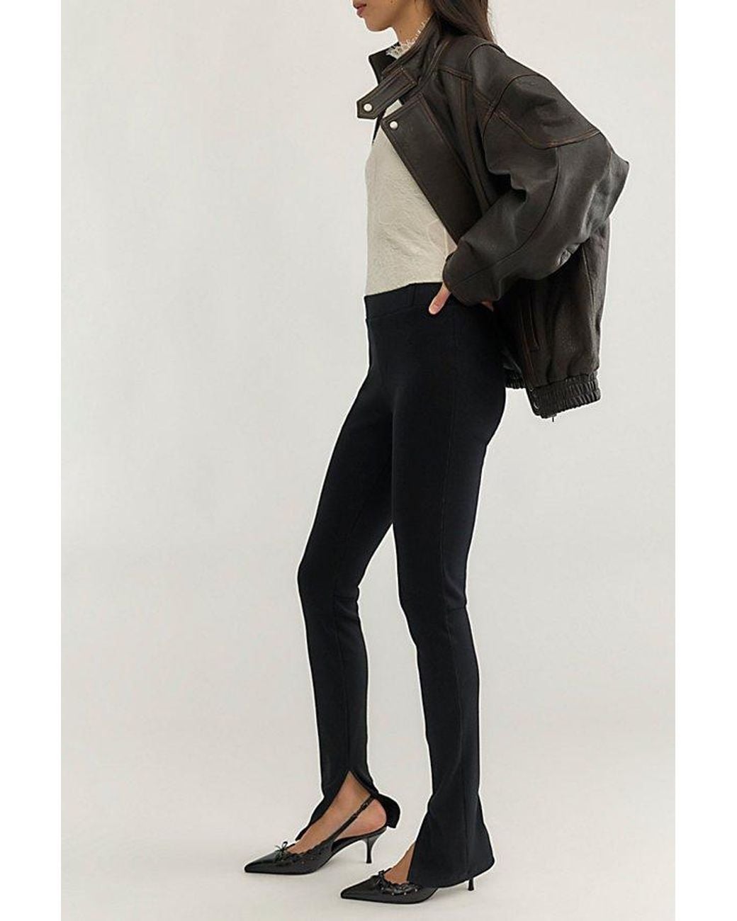 Free People Black Kimmie Slim Knit Pull-On Pants