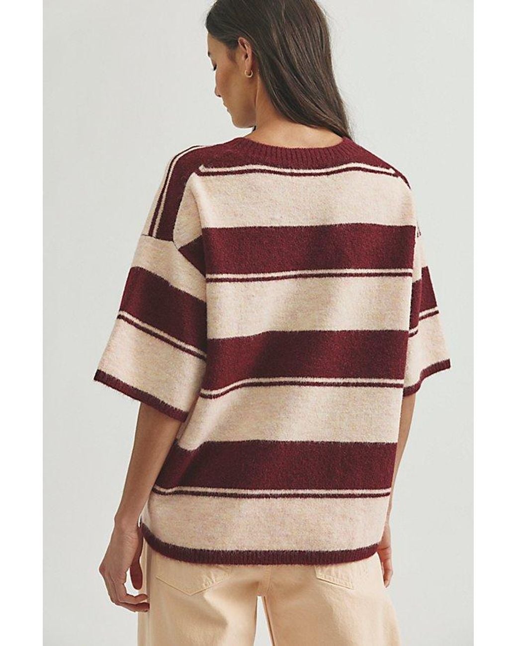 Free People Brown Margot Stripe Softspun Sweater Tee