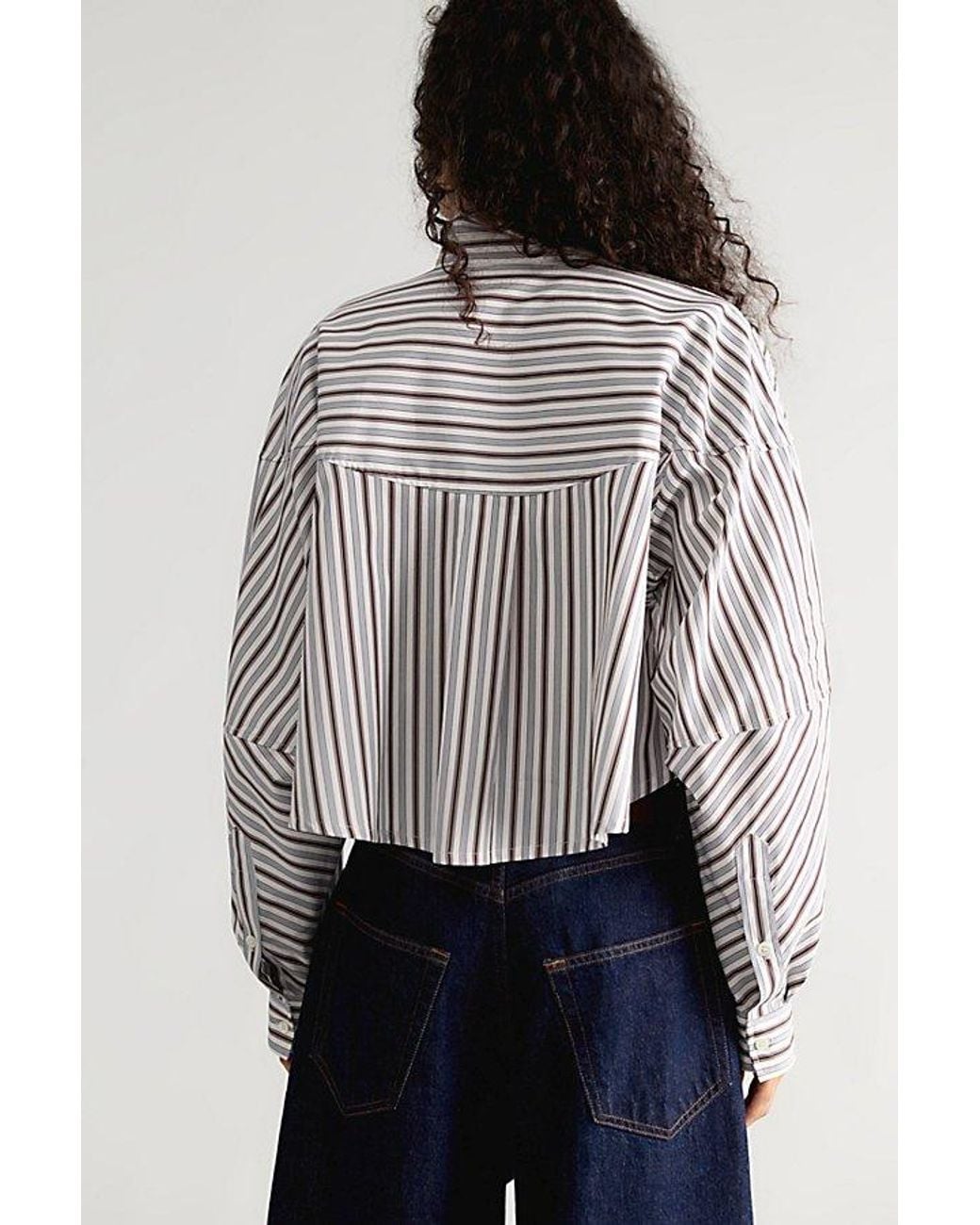 Agolde Black Agnes Striped Button Down Shirt