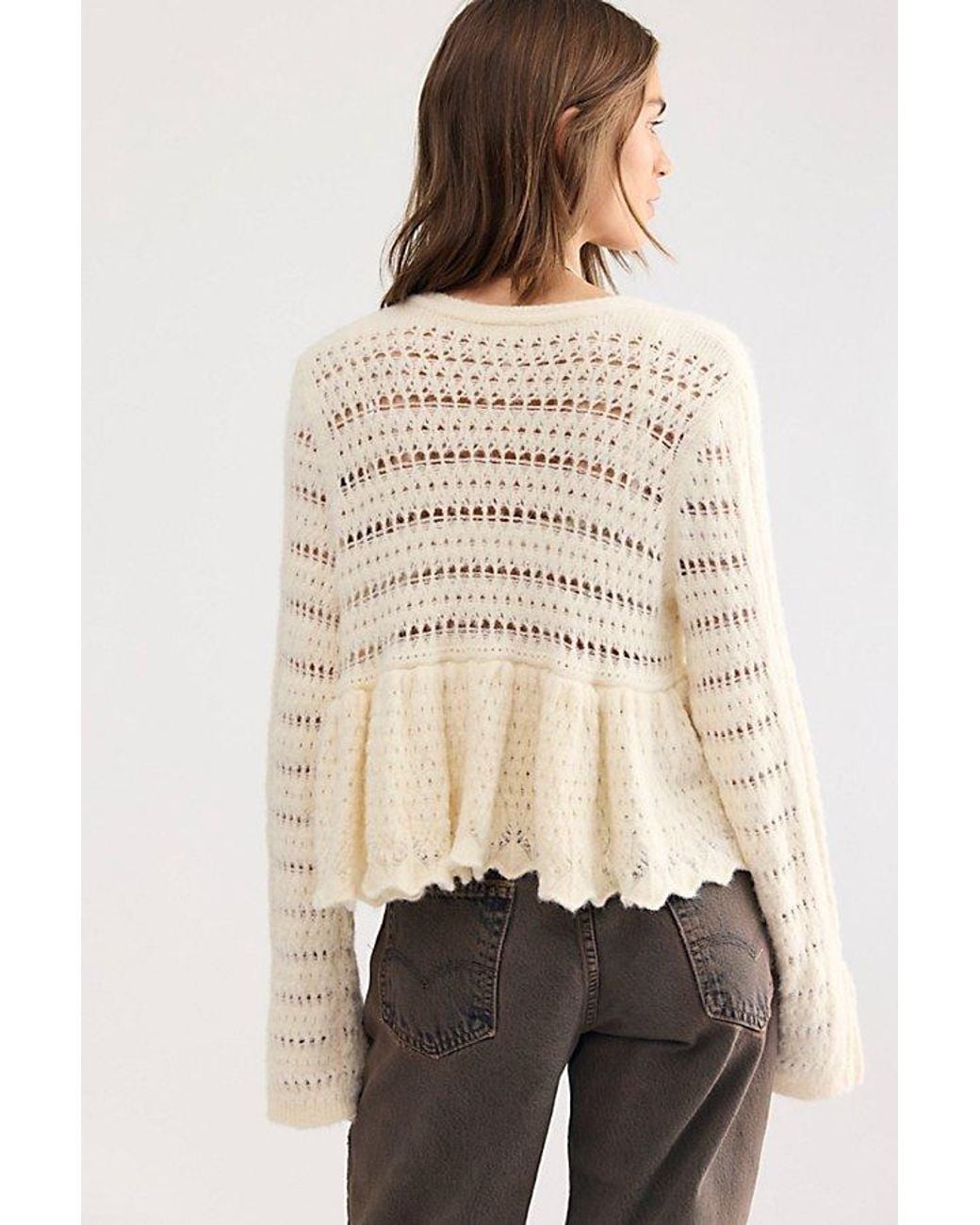 Free People Green Esmee Knit Cardi