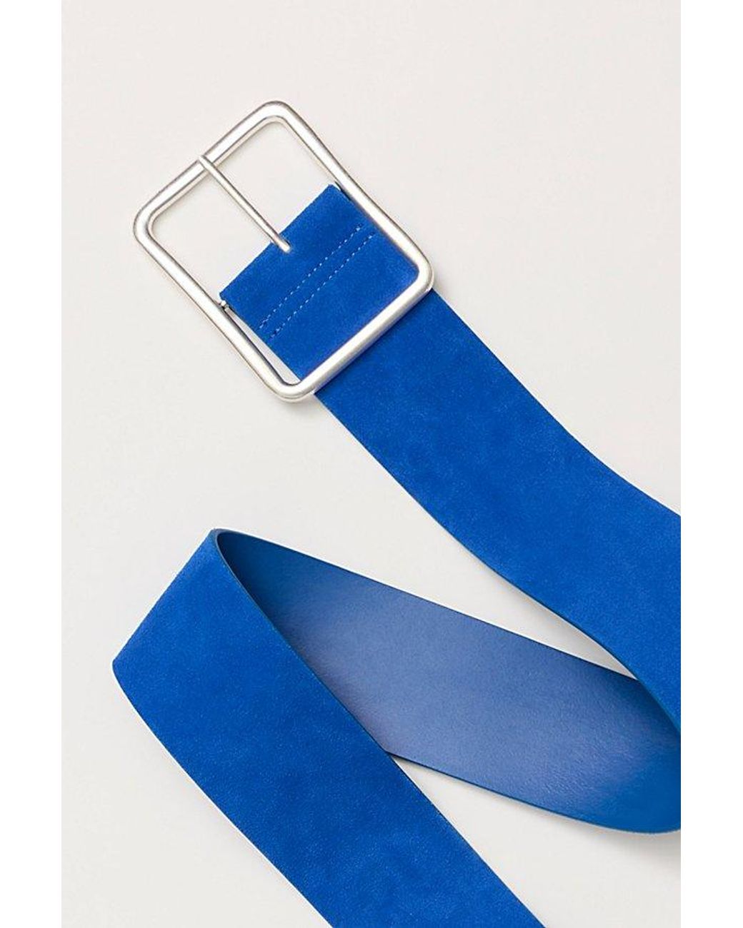 Free People Blue Suede Hex Hip Belt
