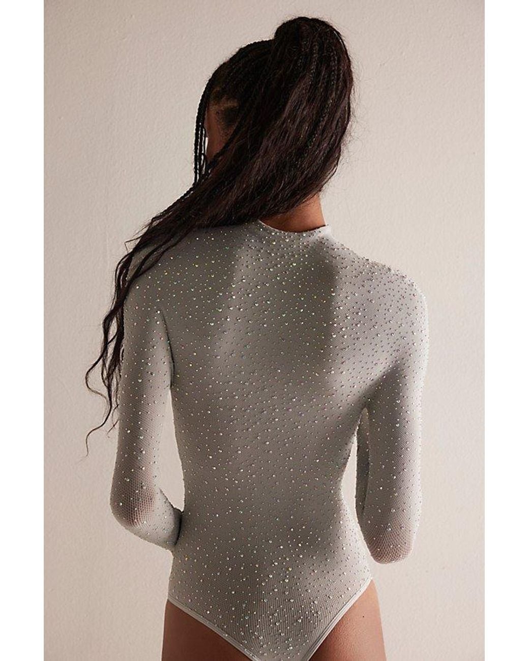 Intimately By Free People Blue Night Sky Seamless Turtleneck Bodysuit