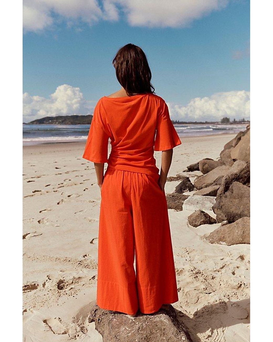 Free People Orange Siesta Pant Set
