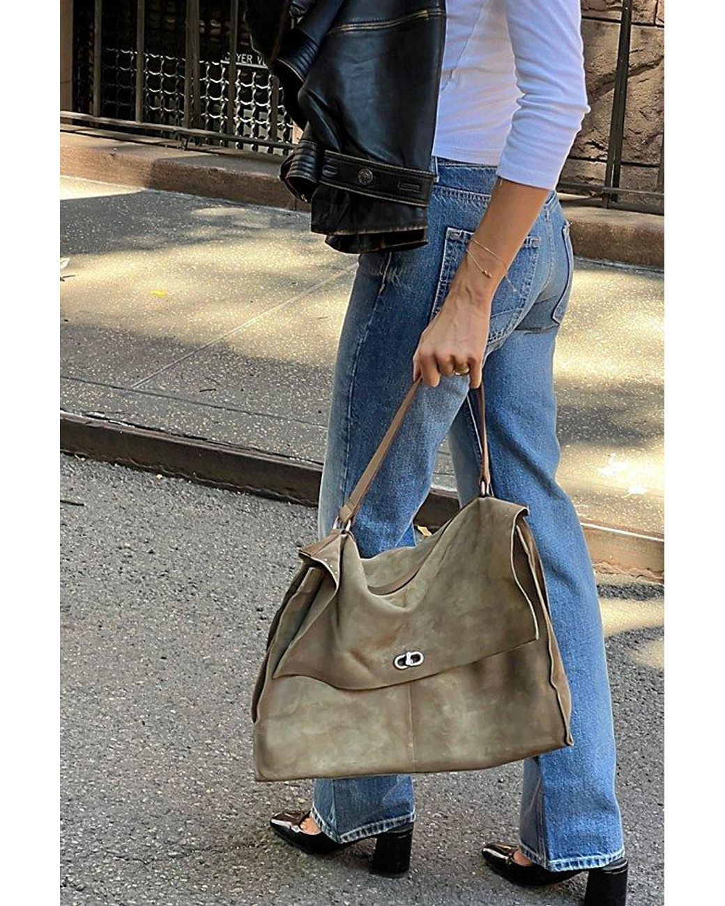 Free People Natural Parker Suede Tote