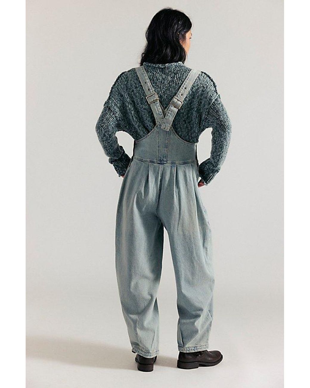 Free People Blue Felix Denim Dungarees