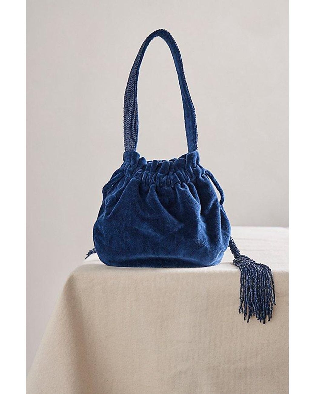Free People Valentina Velvet Pouch in Blue | Lyst display picture 1