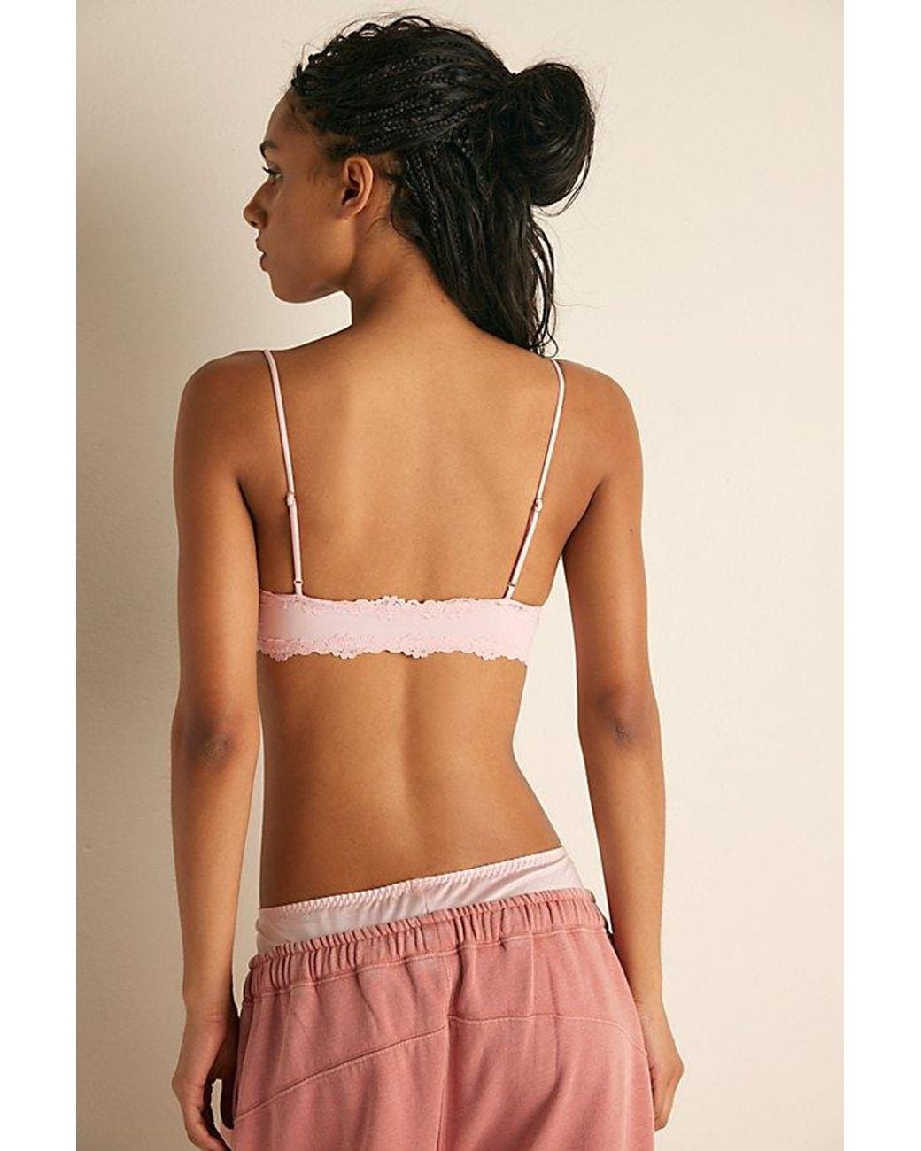 Intimately By Free People Brown Charlie Lace Microfiber V-Neck Bralette By