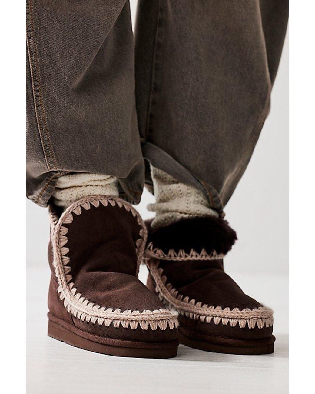 Mou Natural Glacier Boots At Free People In Mocha, Size: Eu 37