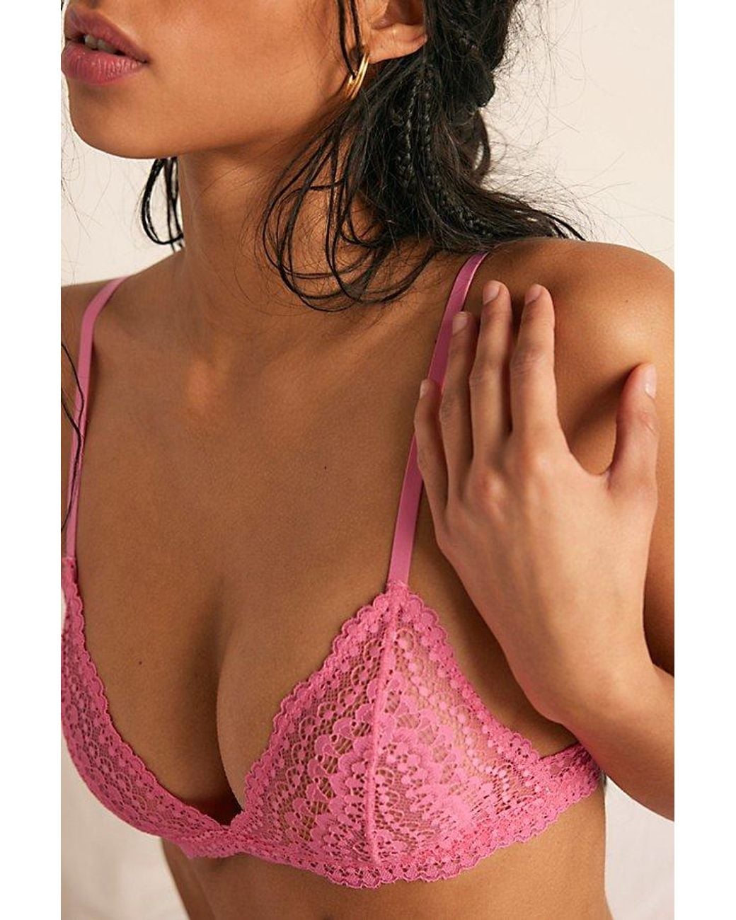 Intimately By Free People Multicolor This Or That Lace Plunge Triangle Bralette By