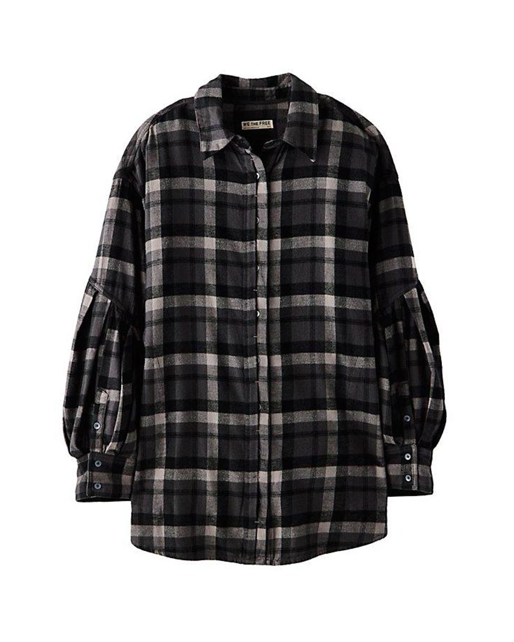 Free People Red We The Free Selene Oversized Flannel