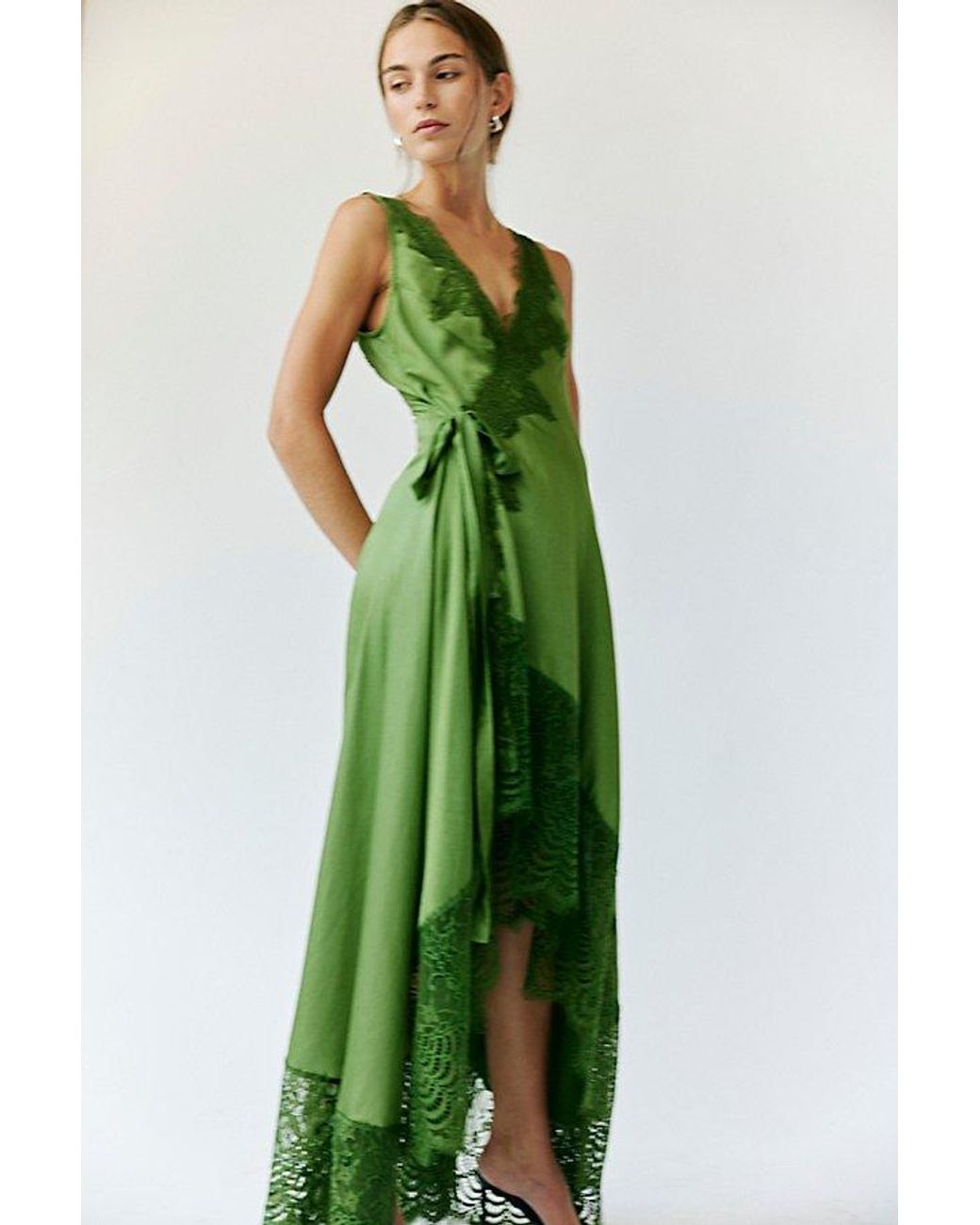 Nigel Preston Wrap Soho Dress in Green | Lyst Nigel Preston Wrap Soho Dress in Green | Lyst