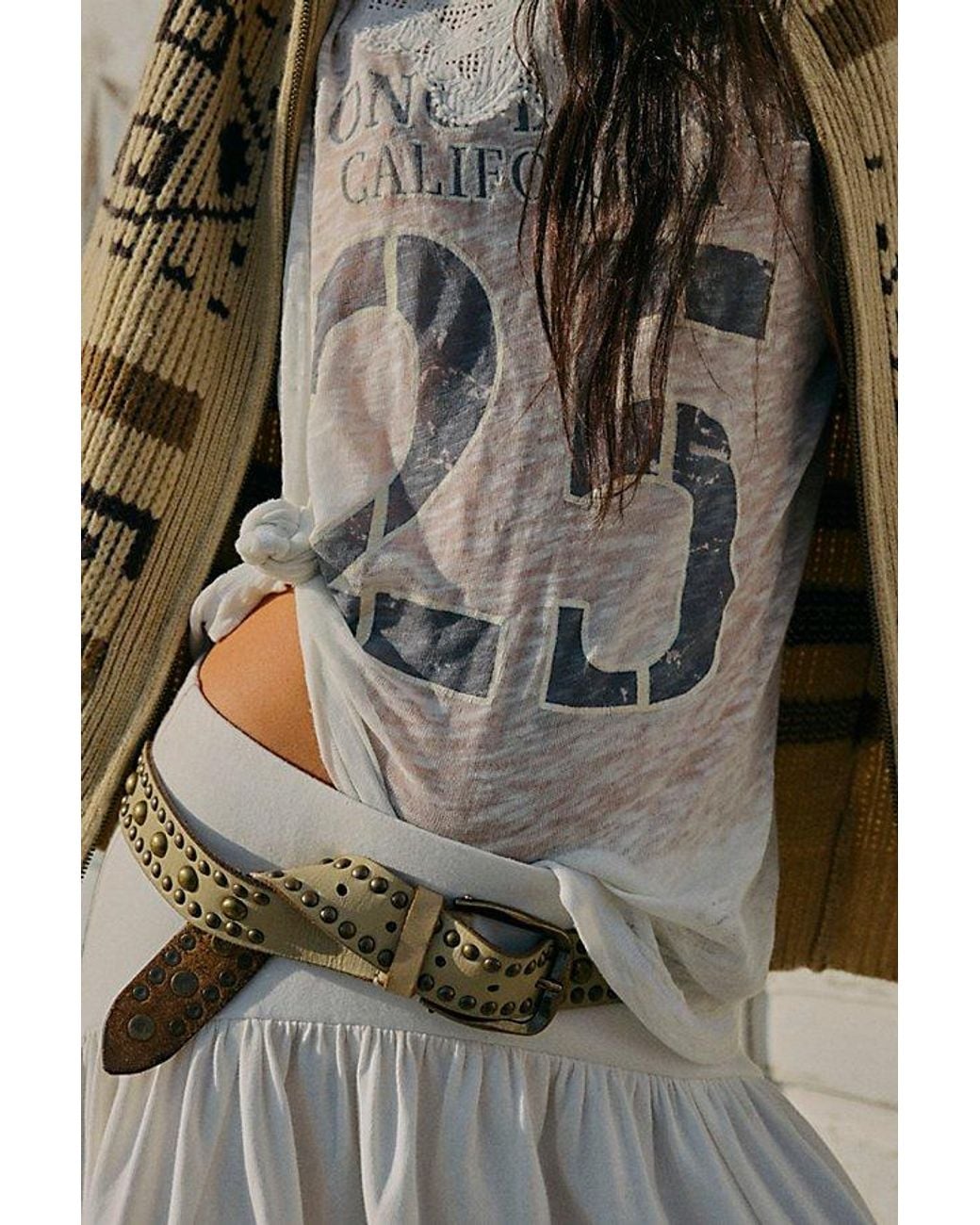Free People Brown Sola Stud Belt