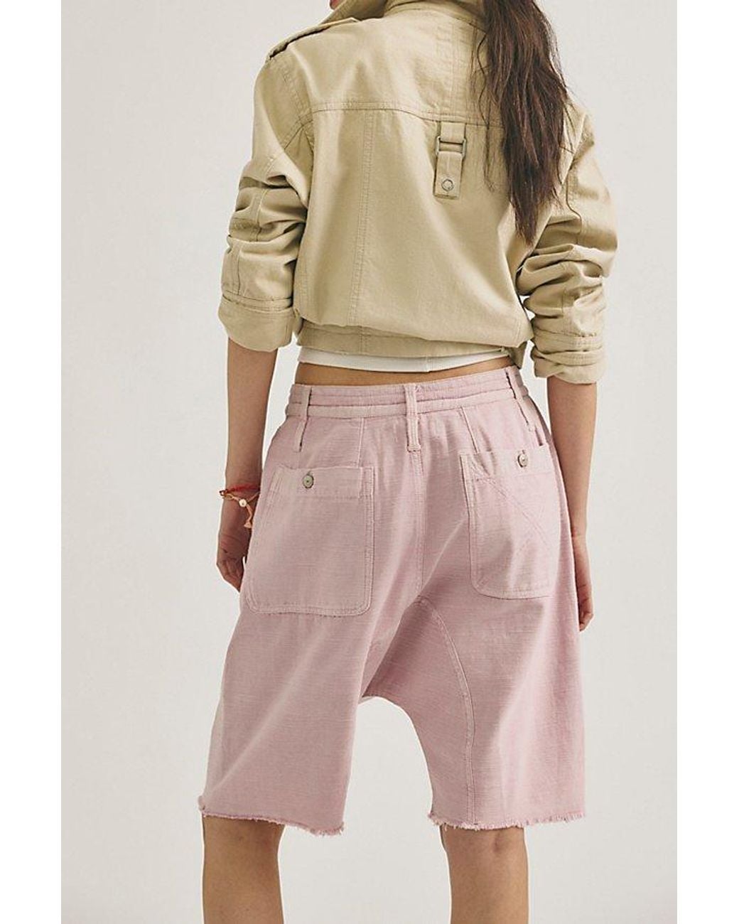 Free People Natural Sage Harem Shorts