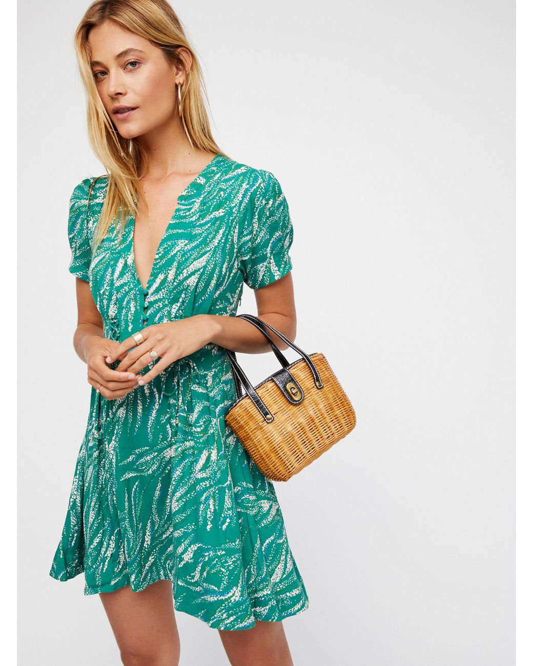 Dream Girl Mini Dress in Jade Combo 