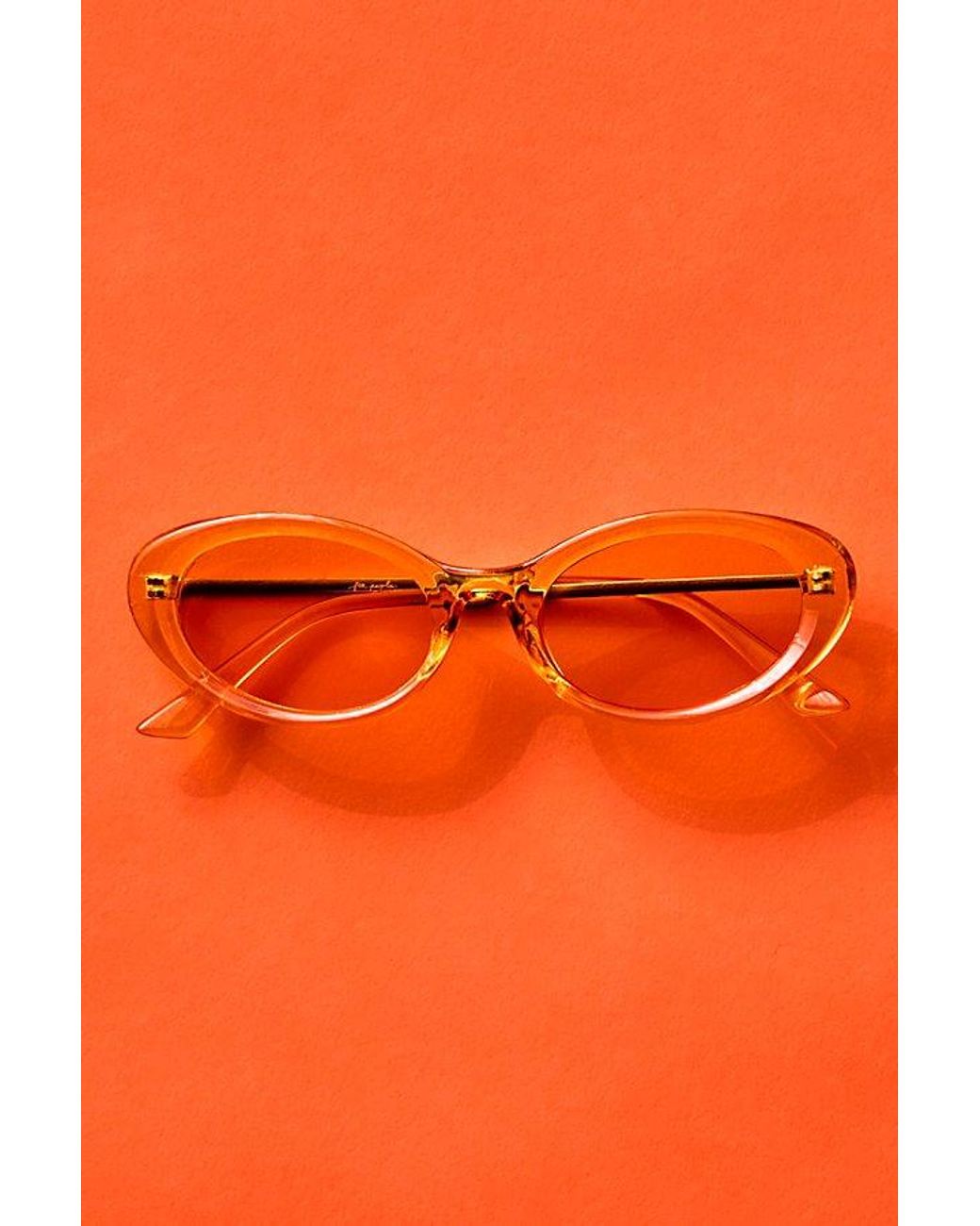 Free People Orange Mae Oval Sunglasses