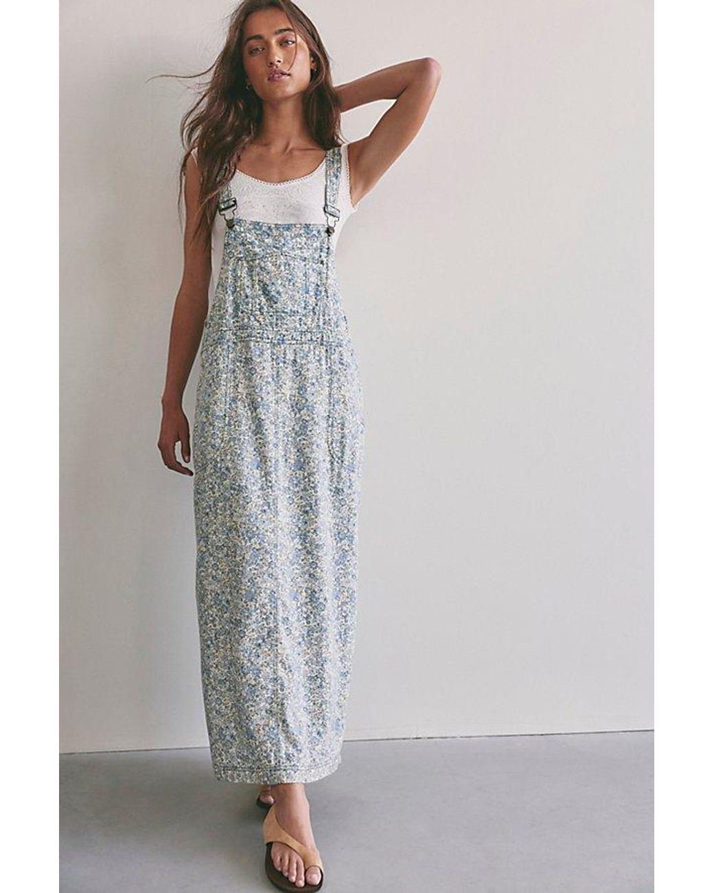 Free People Multicolor Hanson Apron Midi Dress