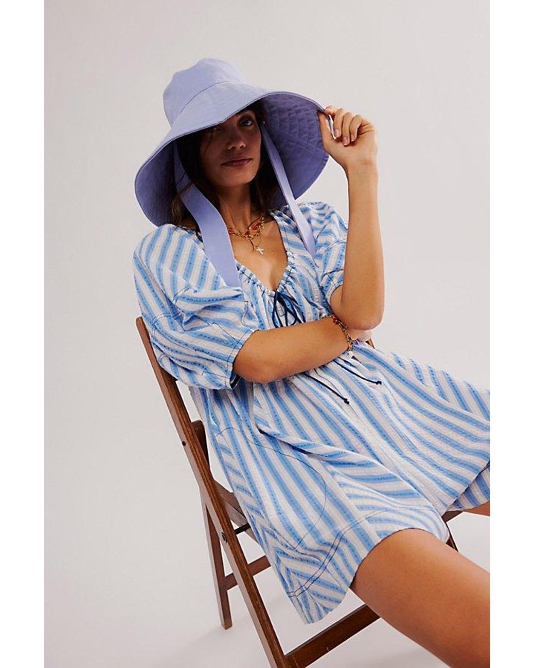 Free People Shoreline Bucket Hat Blue New Free People Shoreline Bucket Hat | TikTok main image 2