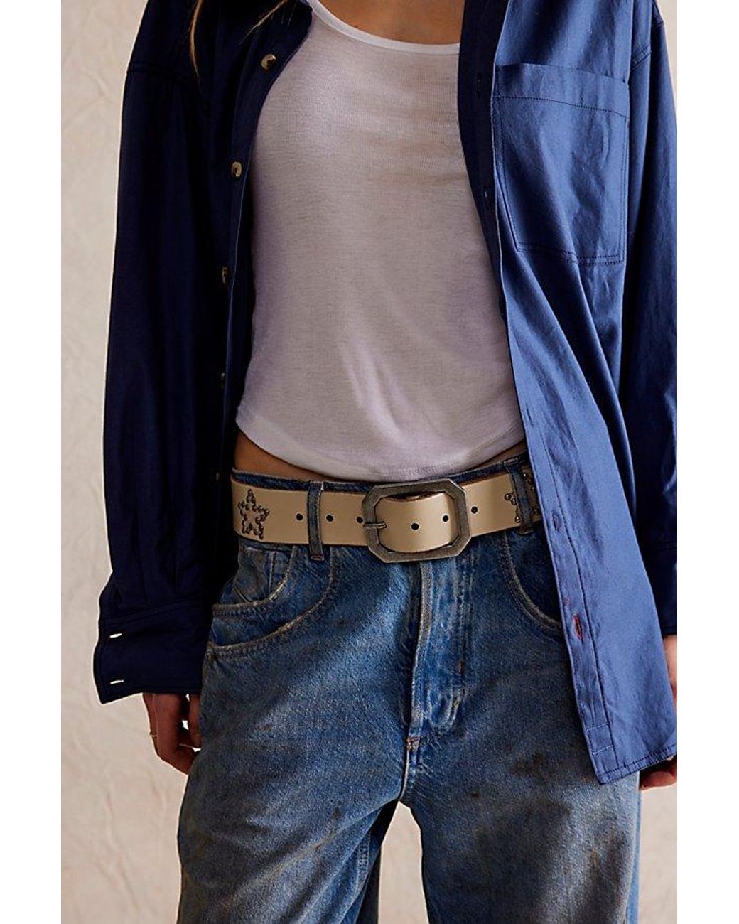 Free People Blue Starcrossed Studded Belt