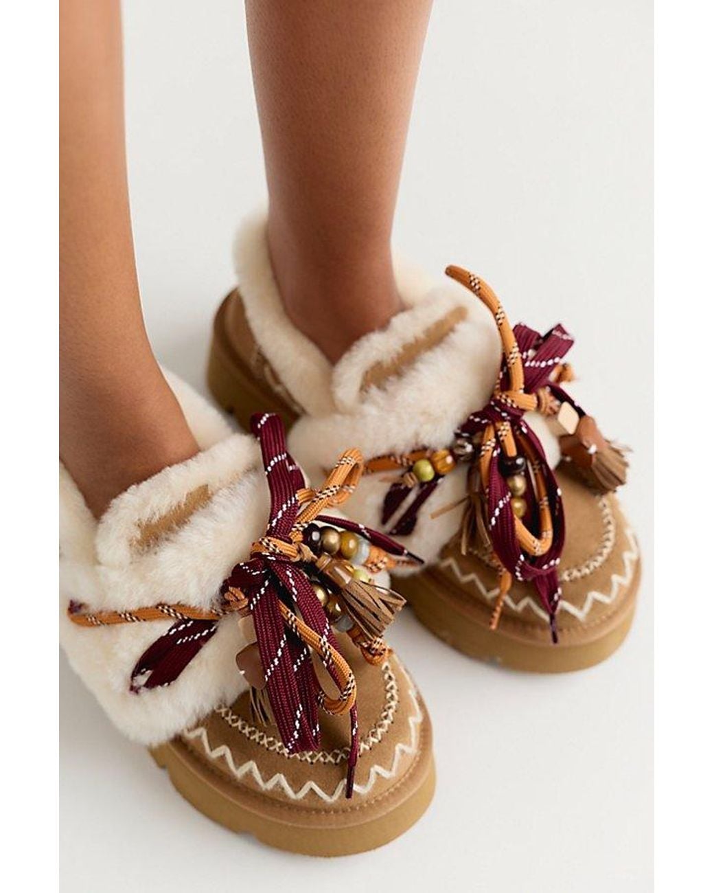 Nan-Ku Couture Green Iceland Shearling Moccasins