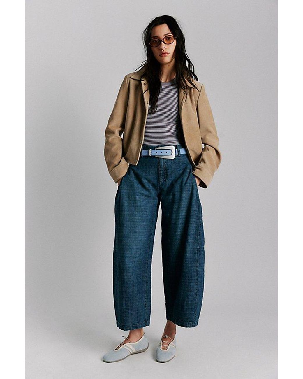 Free People Blue Free To Roam Cropped Jeans