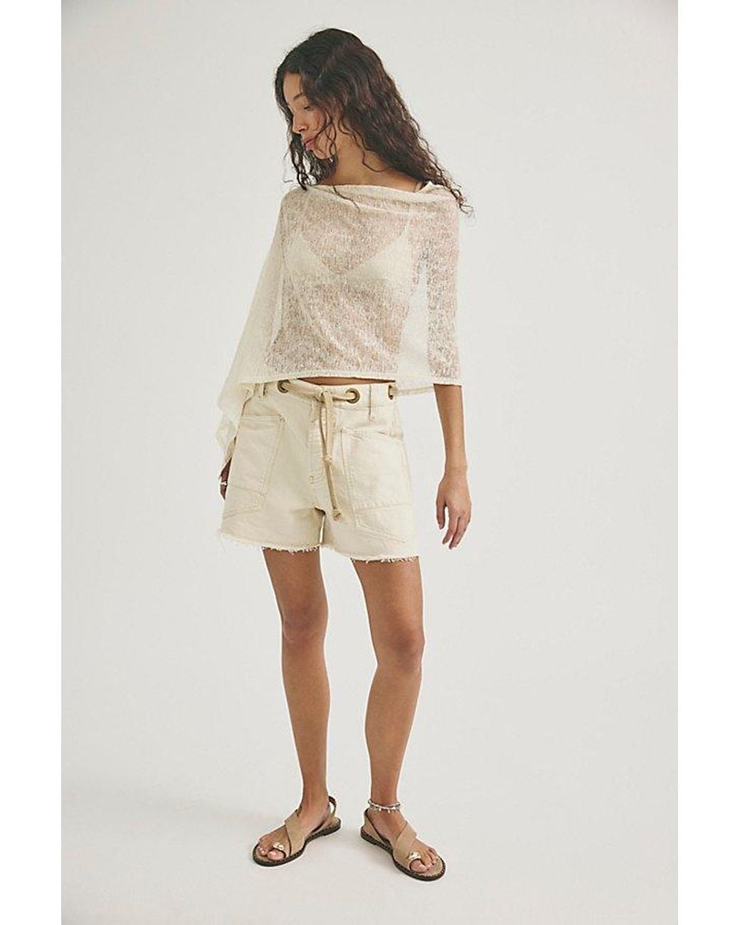 Free People Natural Moxie Barrel Shorts