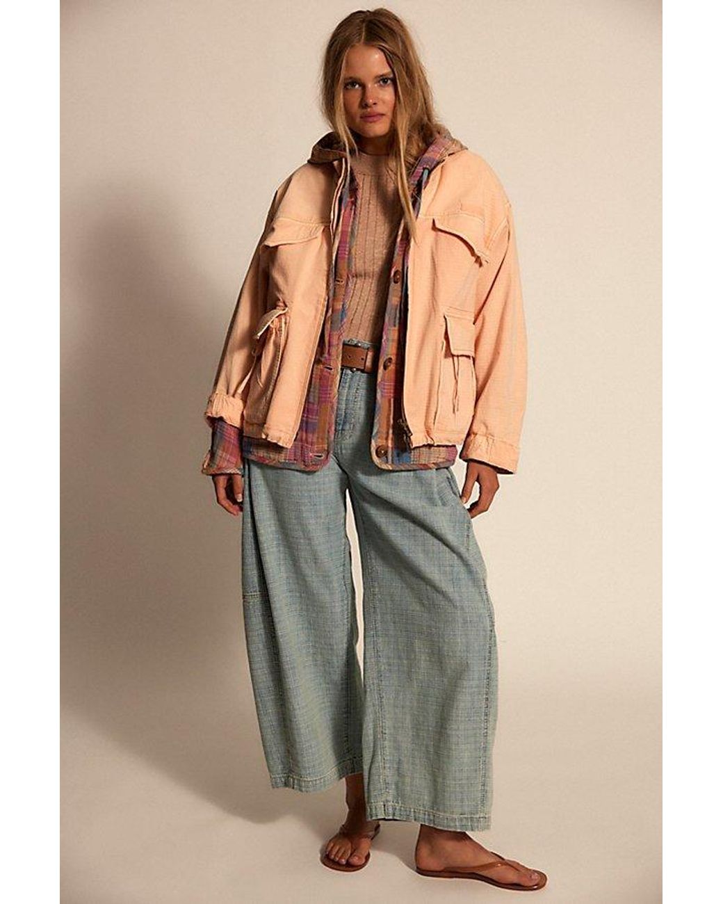 Free People Natural Free To Roam Cropped Jeans