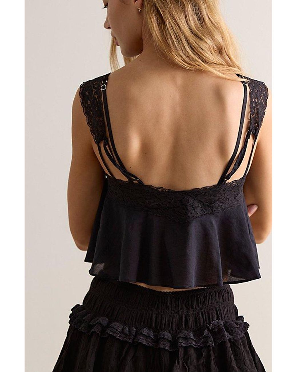 Intimately By Free People Black Soft Launch Crop Top By