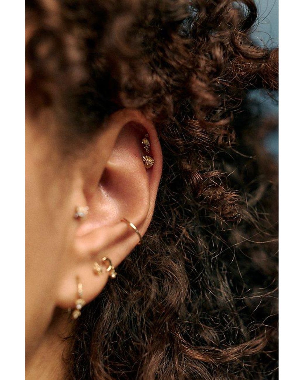 Local Eclectic Brown Ombre Ear Hugger Earrings