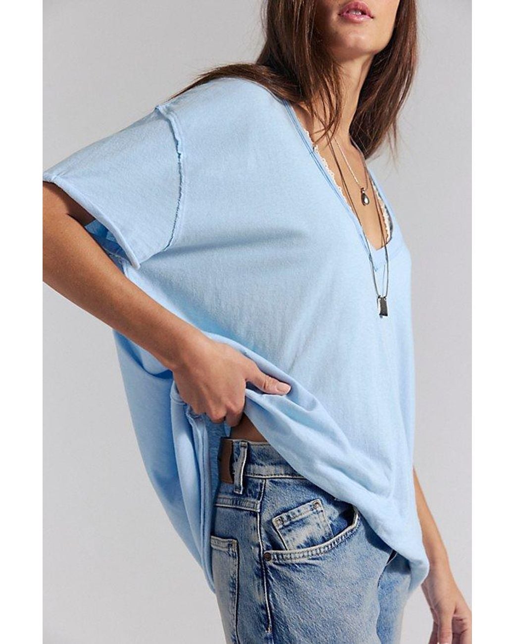 Free People Blue Nina V-Neck Tee