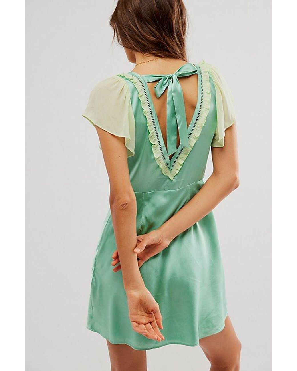 Free People Violet Visions Mini Dress in Green | Lyst