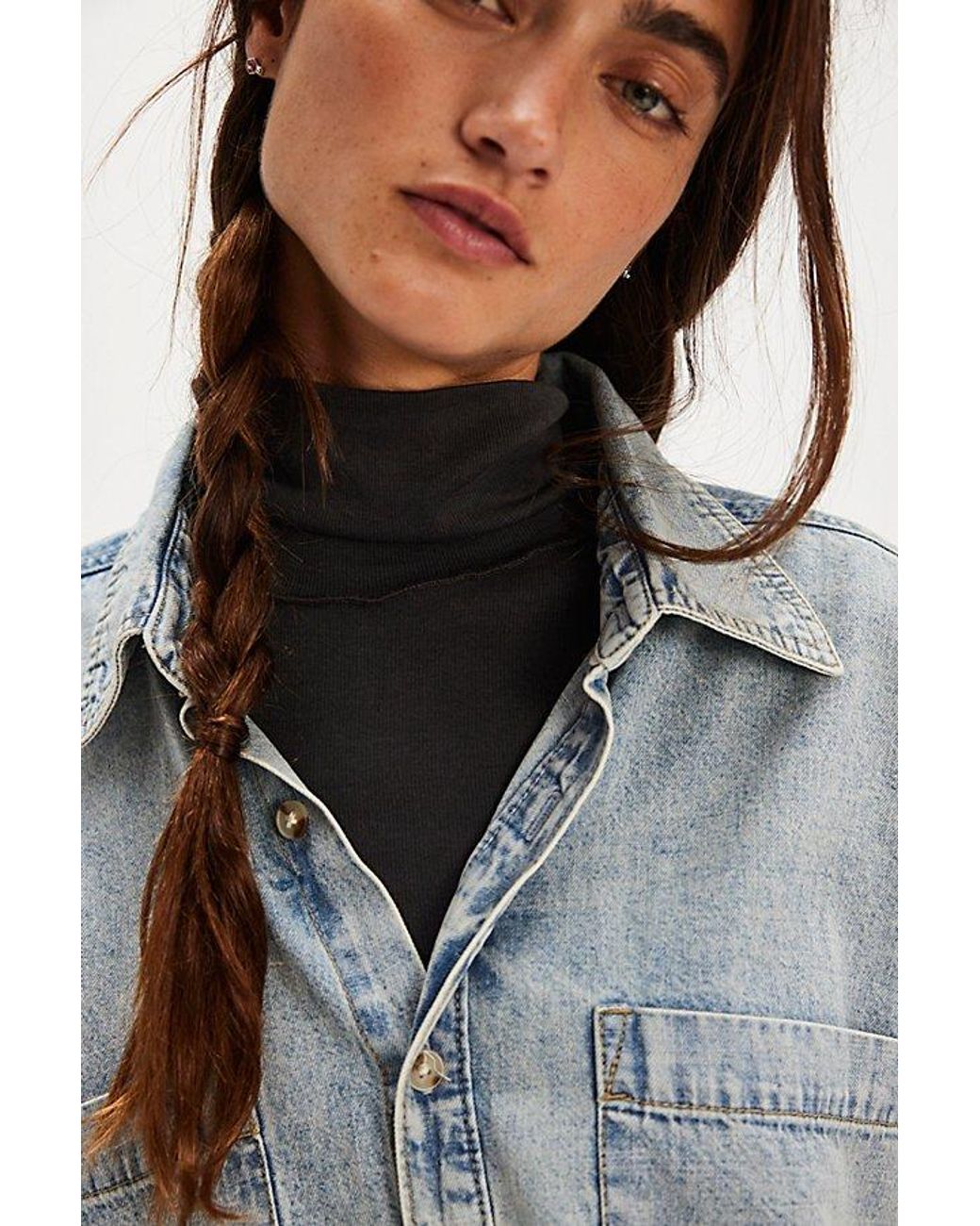 Free People Black Good Good Turtleneck Top