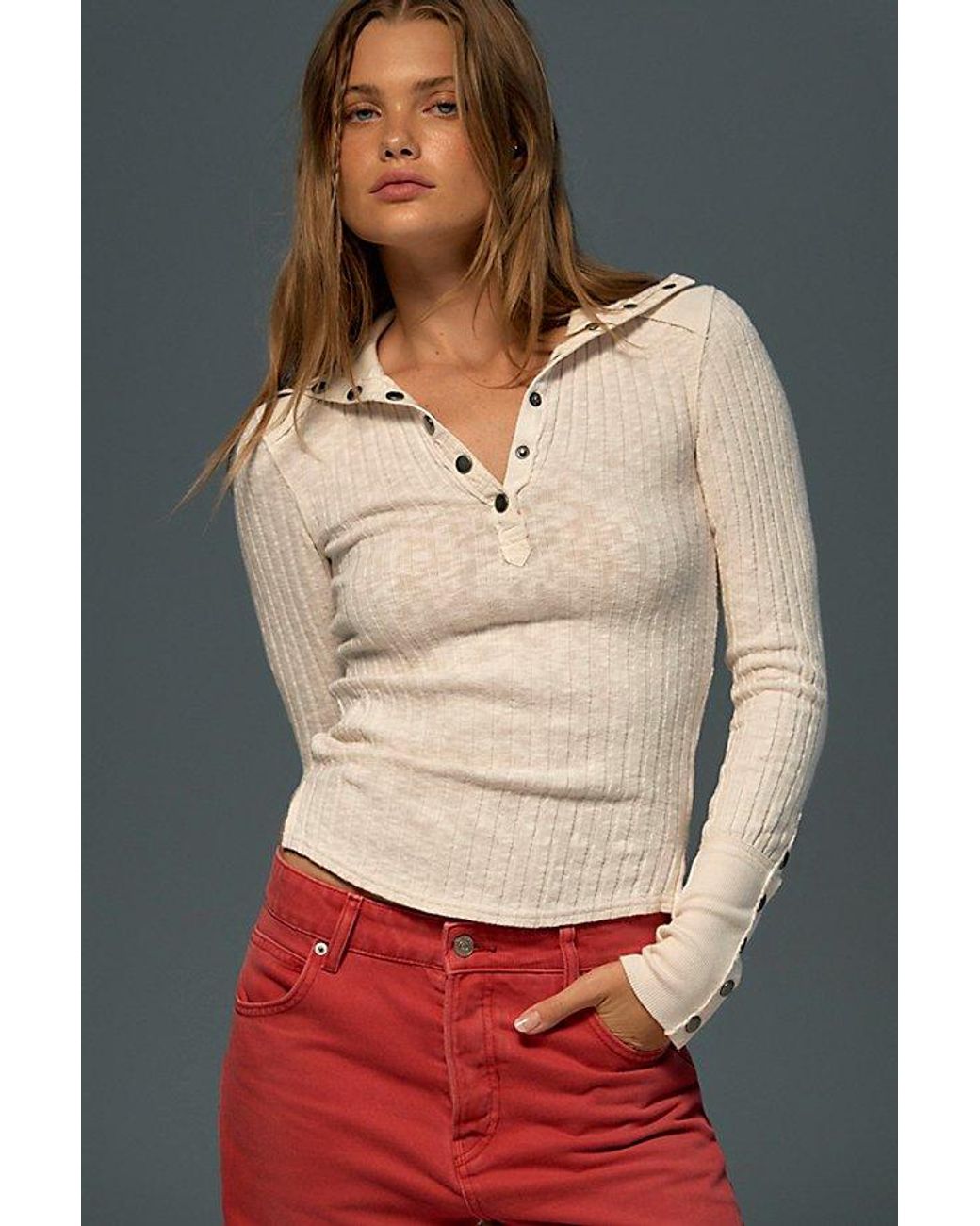 Free People Natural We The Free Surplus Cuff Top