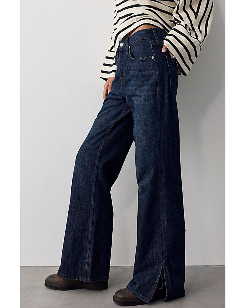 Free People Blue We The Free Encore High-Rise Flare Jeans