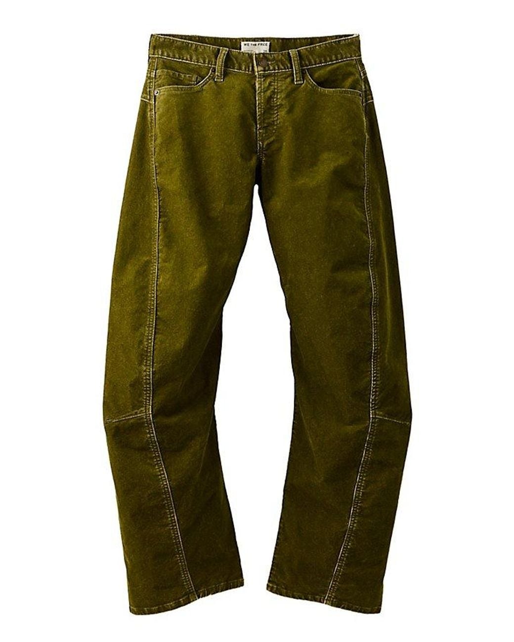 Free People Green Fable Washed Cord Twisted Jeans