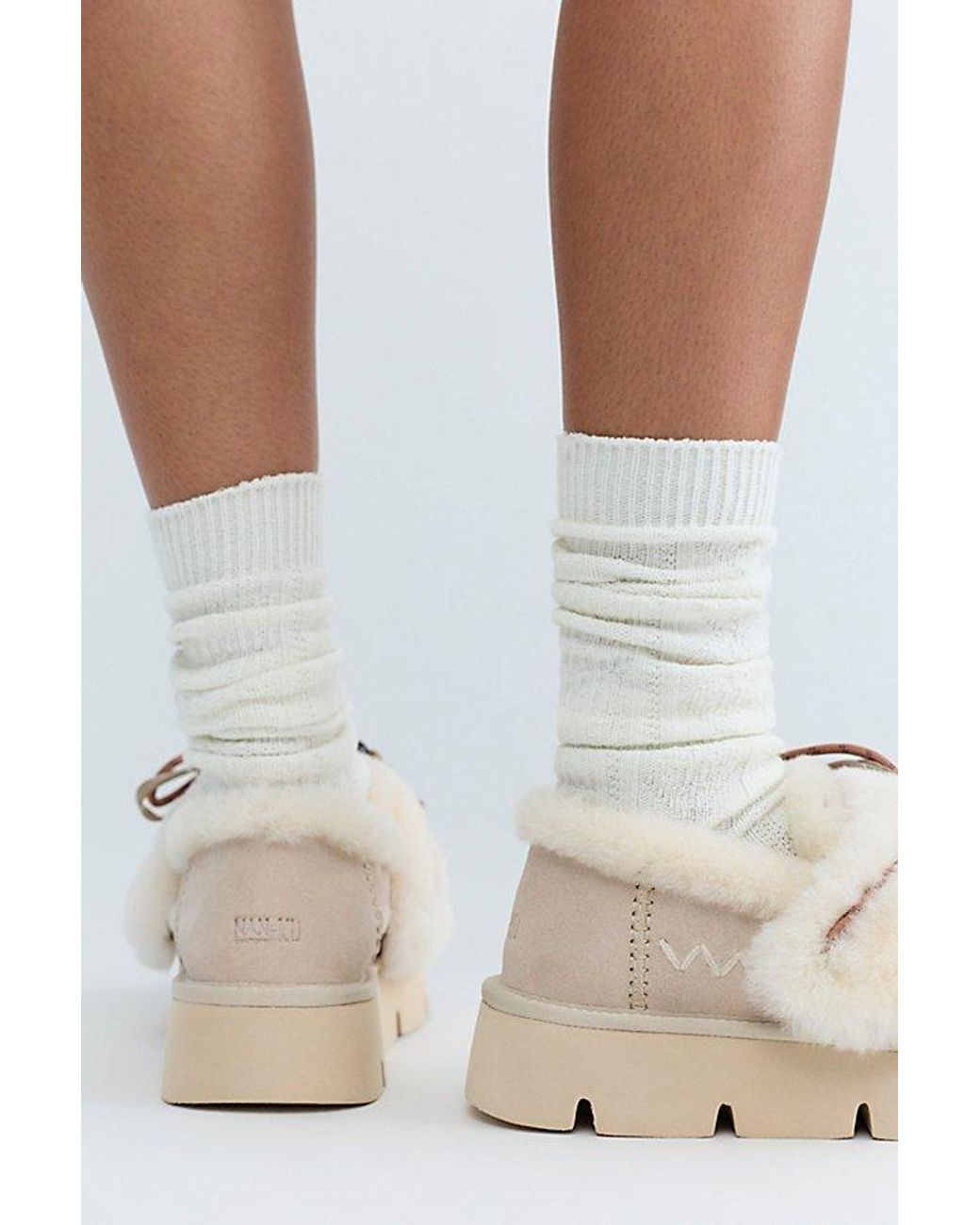 Nan-Ku Couture Natural Iceland Shearling Moccasins