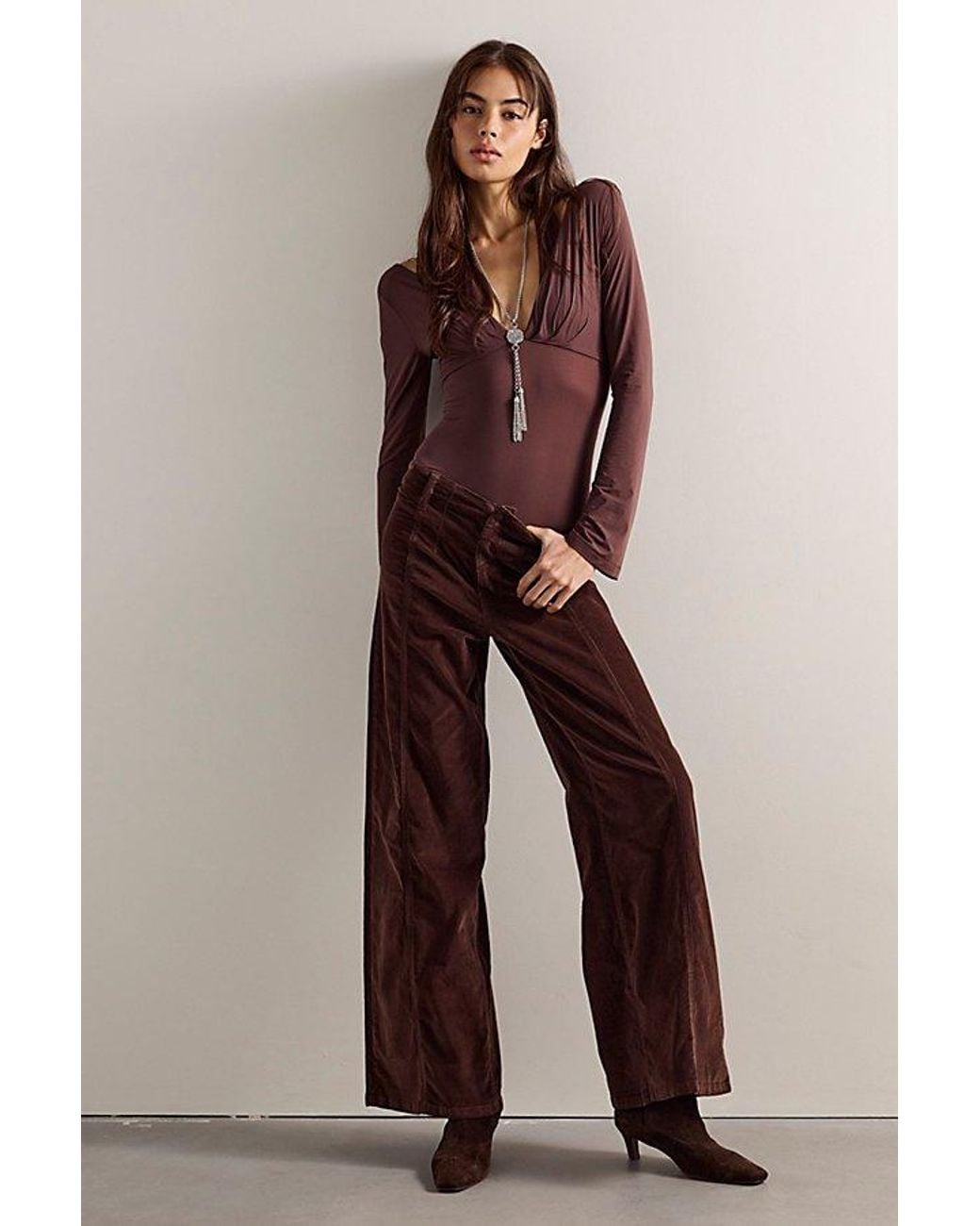 Intimately By Free People Brown Date Night Duo Bodysuit By