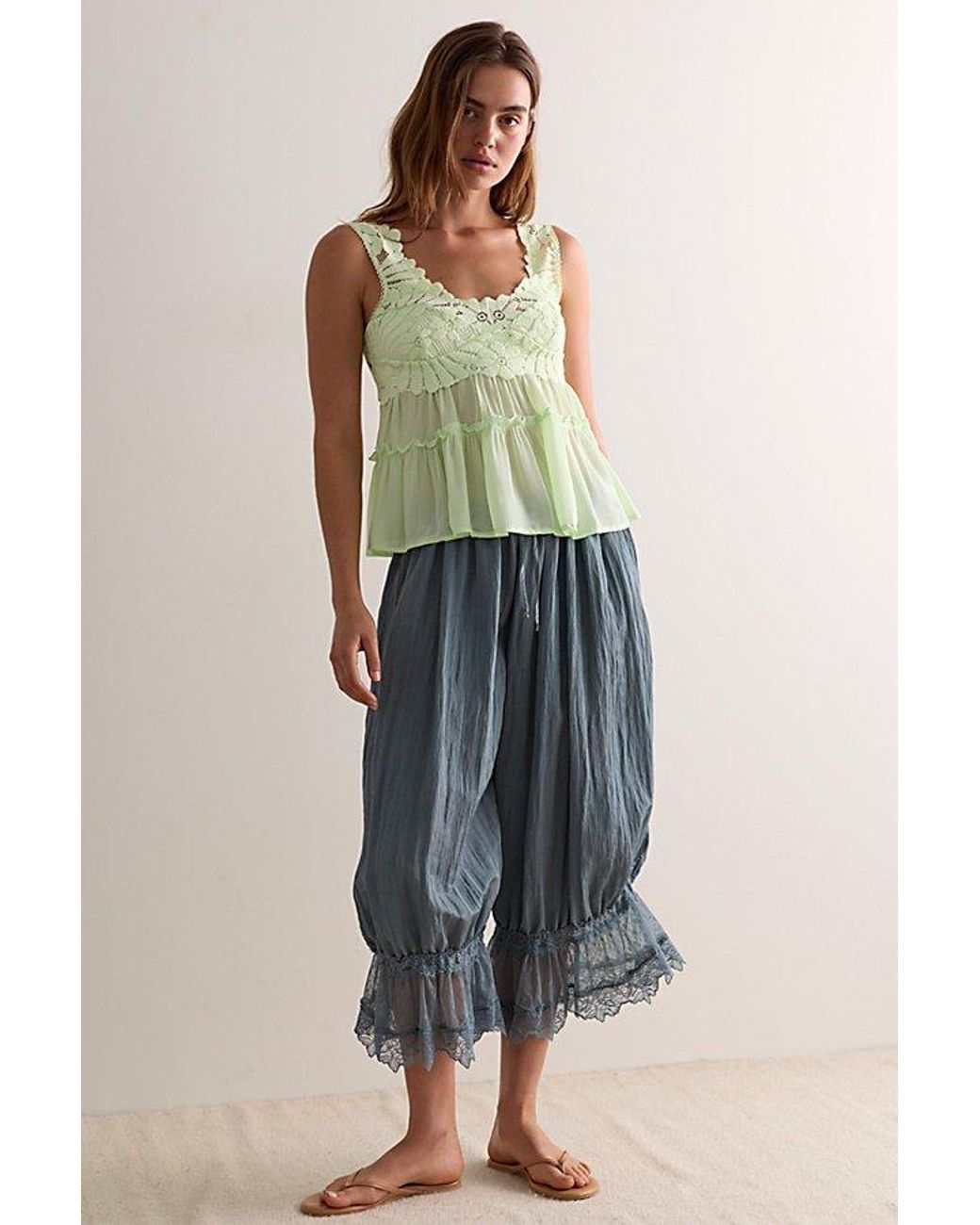 Intimately By Free People Green Petal Party Shapeless Cami By