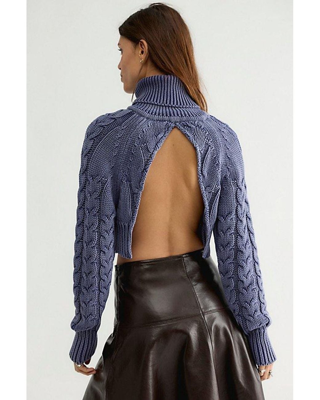 Free People Blue Colbie Cable Knit Bolero
