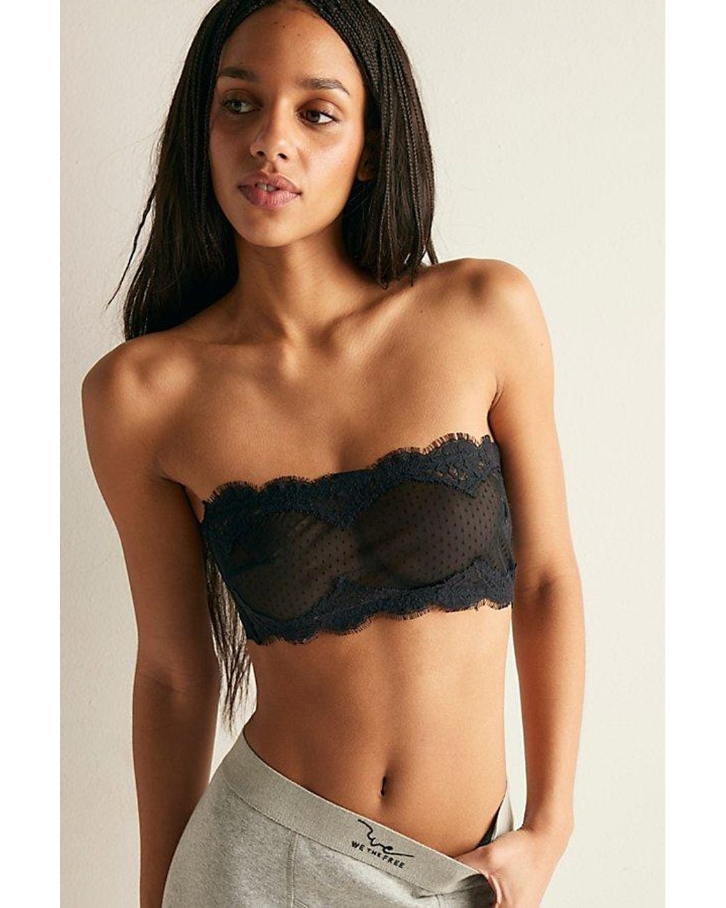 Intimately By Free People Black Fiona Mesh Bandeau By