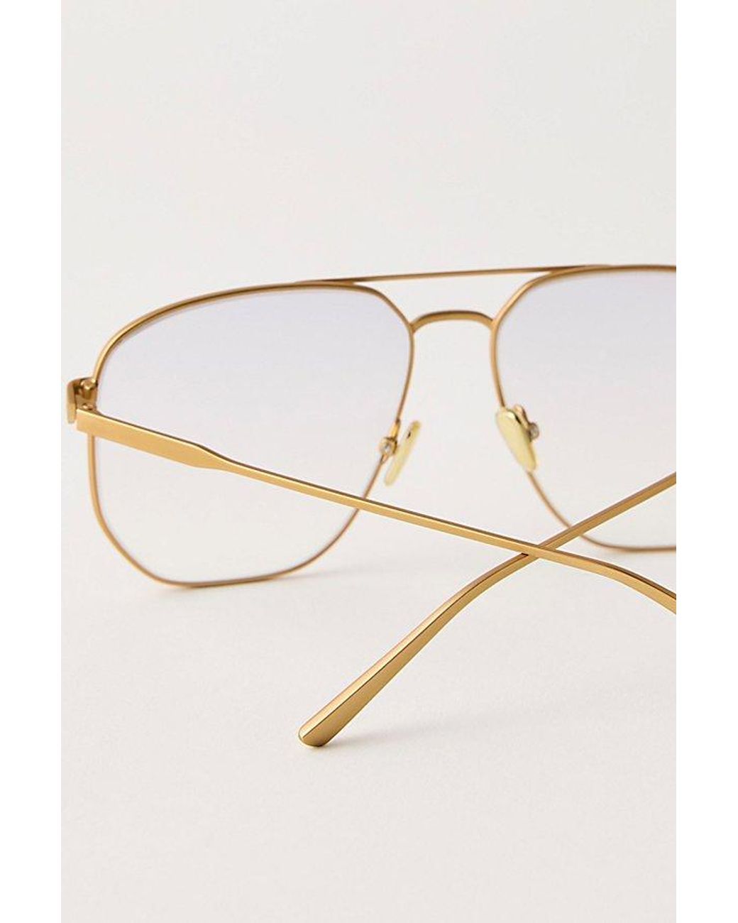 Elisa Johnson White Celine Metal Sunglasses