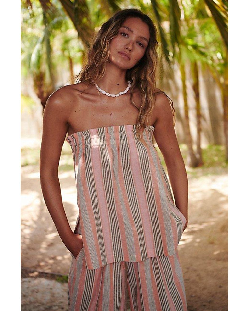 Free People ★ free-est ★ Corfu Striped Cotton-Linen Set 92638618_020_a