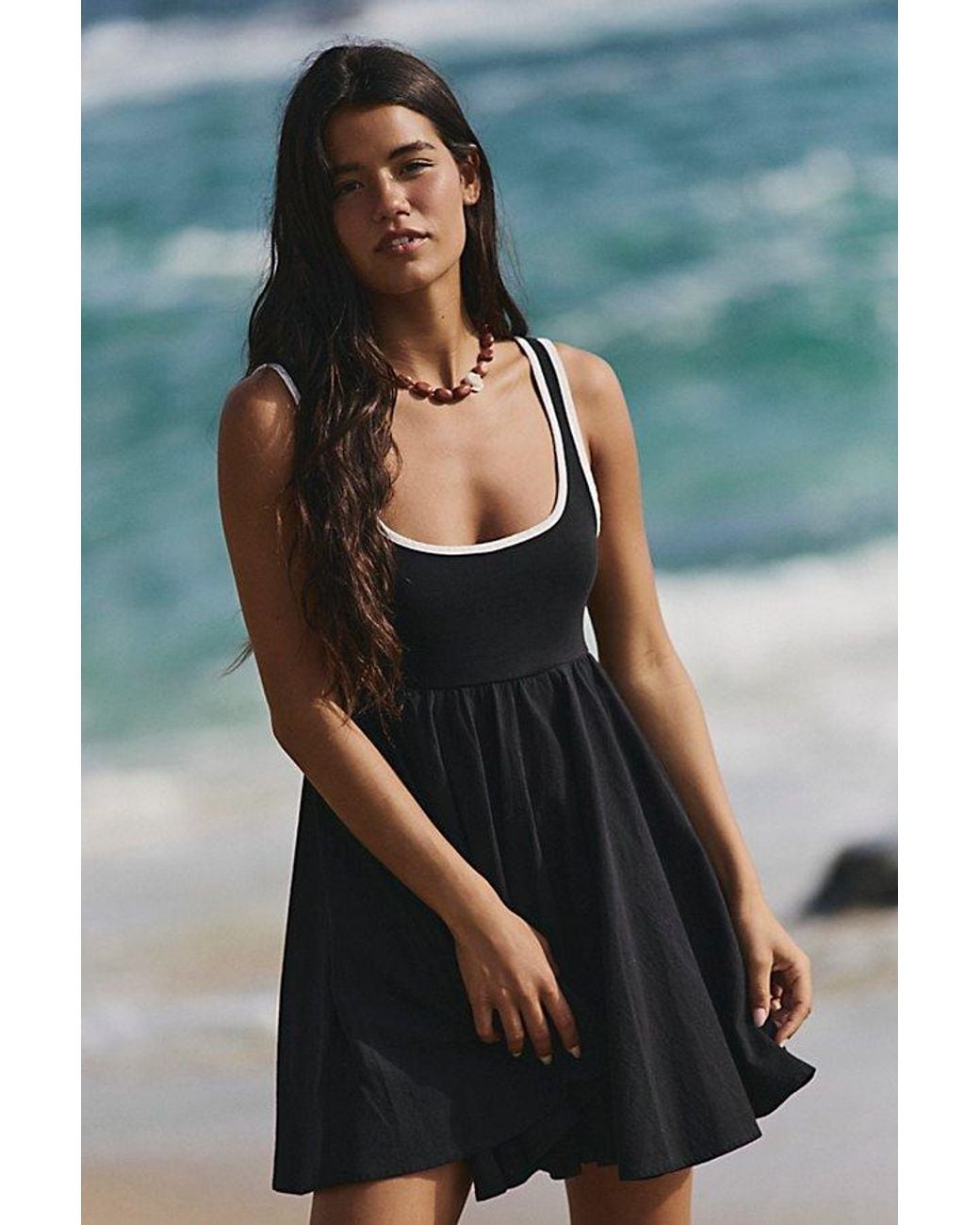 free-est Black Prescott Cotton Mini Dress By
