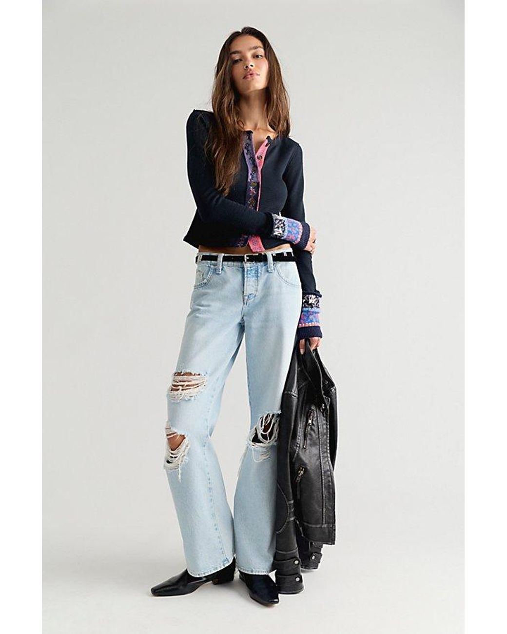 Free People Blue Noa Cardi